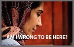 Muslim woman with the caption "Am I wrong to be here?"